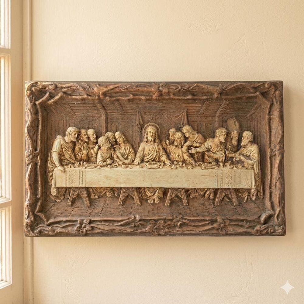 Vintage Multi Products Inc Last Supper 3D Wall Plaque, Wood Composite